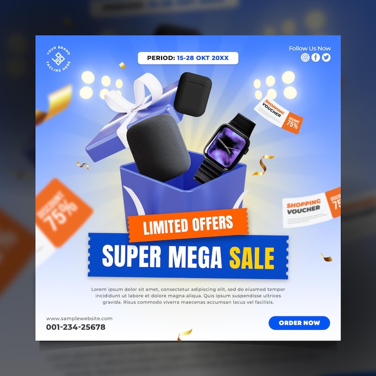 PSD verkoop social media post of instagram postsjabloon