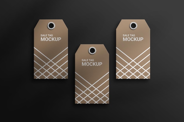 Verkoop tag mockups bovenaanzicht photoshop