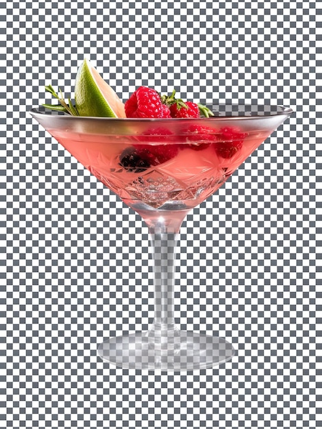 verleidelijke frambozencocktail barstensvol vers fruit op transparante achtergrond