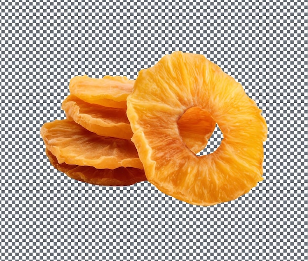 Verleidelijke gedroogde ananas geïsoleerd op een doorzichtige achtergrond