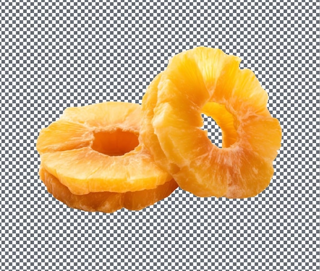 Verleidelijke gedroogde ananas geïsoleerd op een doorzichtige achtergrond