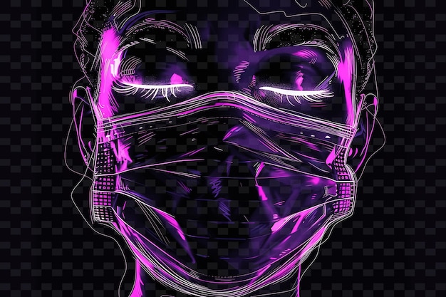 Verlichte neonmaskers glitched mask texture material glitch y2k texture shape background decor art