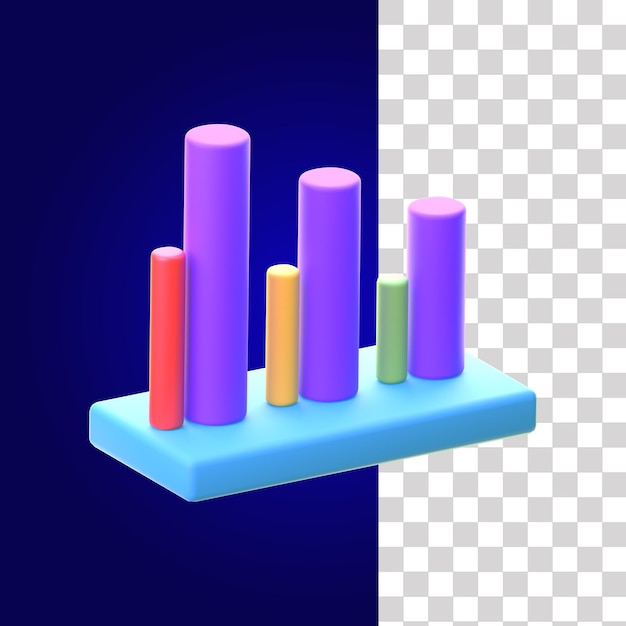 PSD verlies staafdiagram 3d-pictogram 3