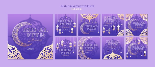 PSD verloop eid al fitr viering instagram-berichten