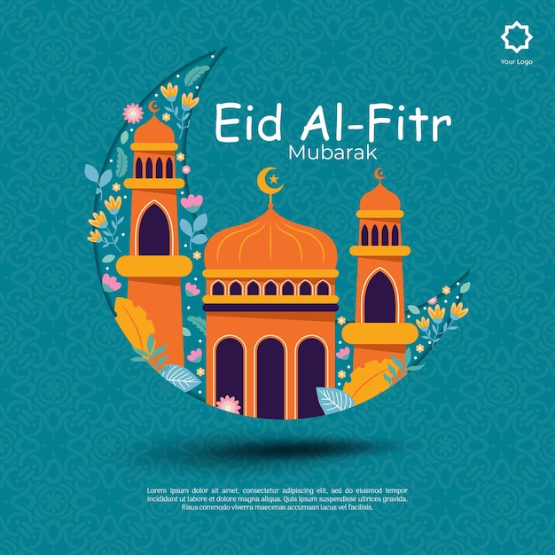 Verloop eid alfitr social media postsjabloon