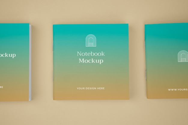 PSD verloop kleine zak notebooks mock-up