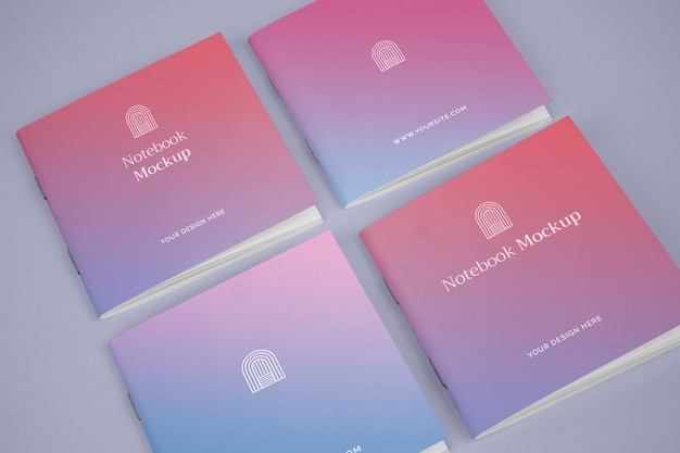 PSD verloop kleine zak notebooks mock-up