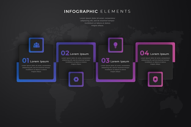 Verloop rechthoekig diagram infographics