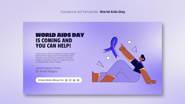 PSD verloop wereld aids dag facebook sjabloon