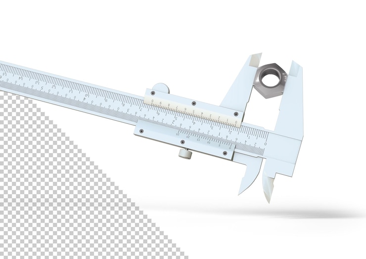 PSD 维尼尔尺 (vernier caliper) 用于测量坚果的尺寸