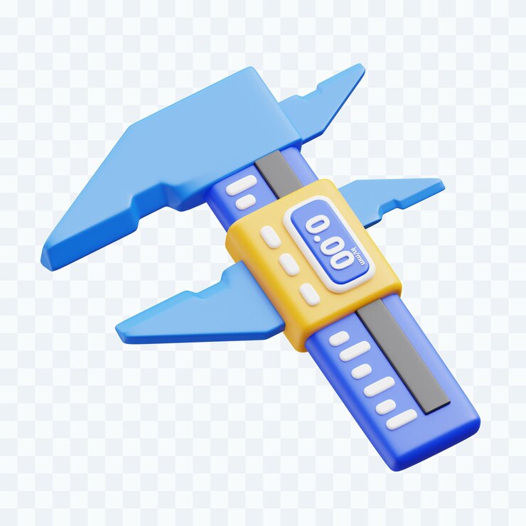 PSD иллюстрация vernier calipers 3d