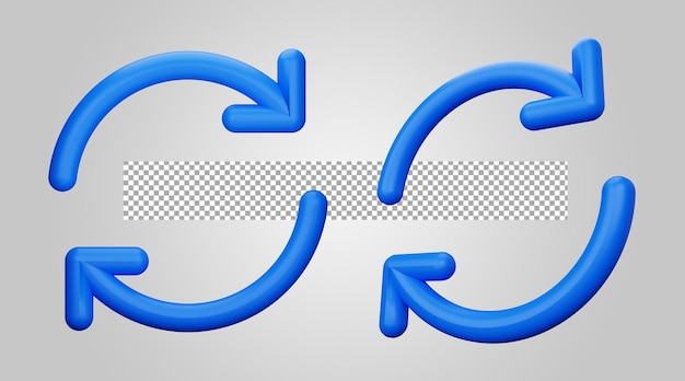 PSD vernieuw teken op transparante achtergrond 3d render