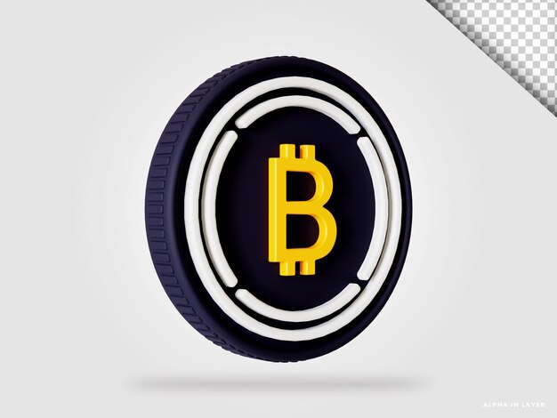 Verpakt bitcoin wbtc cryptocurrency munt 3d-rendering geïsoleerd