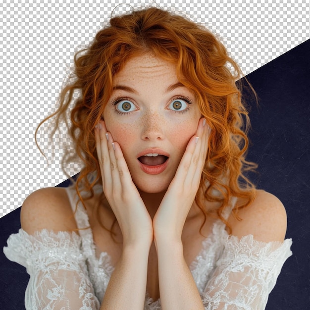 Verrassende roodharige vrouw.