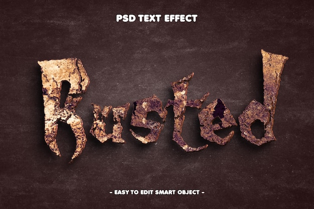 PSD verroest teksteffect