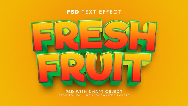 PSD vers fruit bewerkbare teksteffect stijlsjabloon