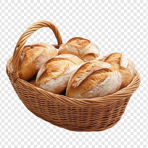 Vers gebakken brood in een wicker mand