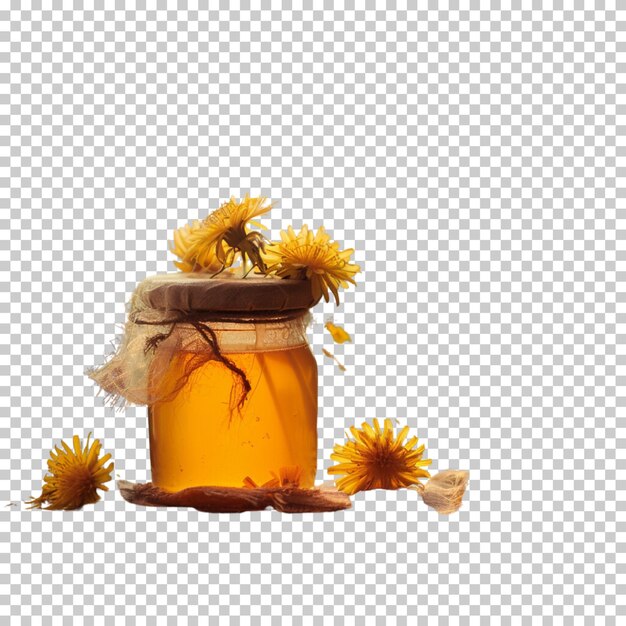 Vers honingraat met honingdruppel geïsoleerd op doorzichtige achtergrond