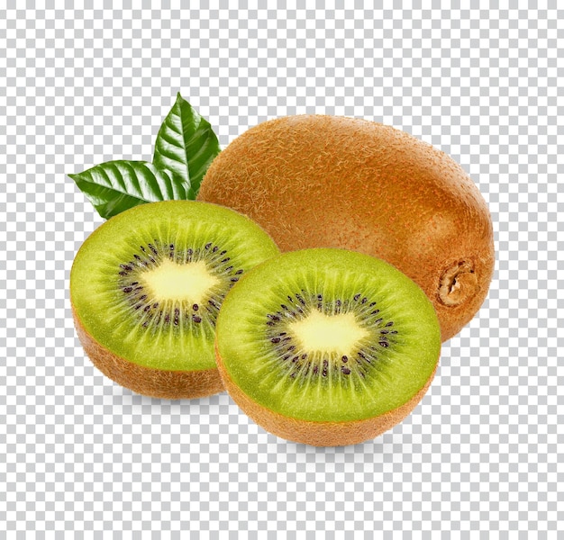 Vers kiwifruit met geïsoleerde bladeren premium psd