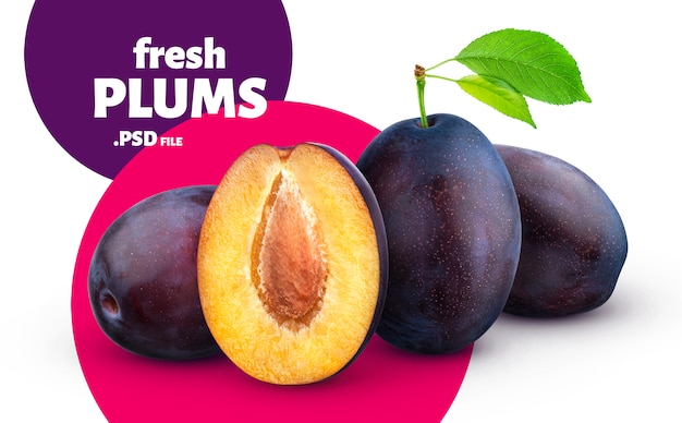 PSD vers pruimen fruit banner