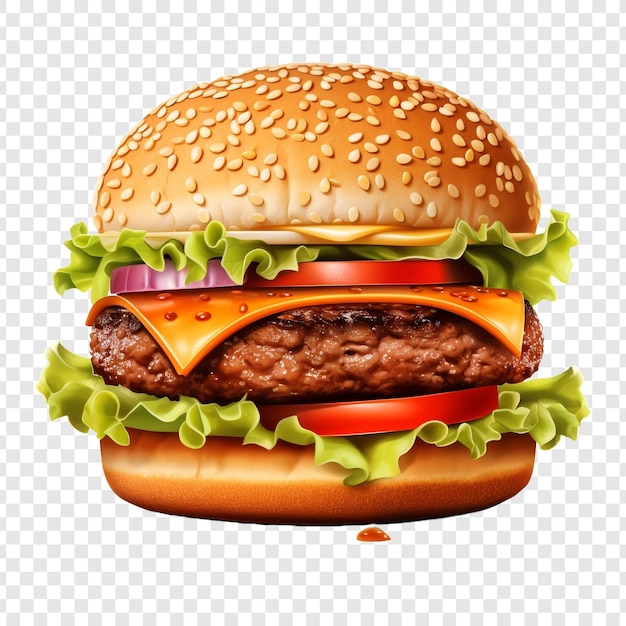 Vers rundvlees hamburger geïsoleerd op transparante achtergrond