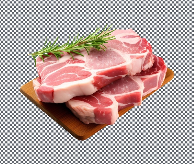 Vers varkensvlees het vlees is geïsoleerd op transparante achtergrond