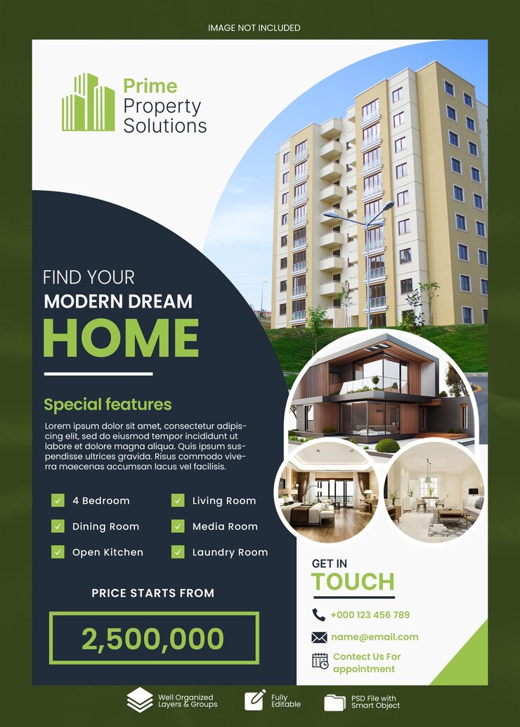 versatile Graphic Template for Corporate Flyers Travel Brochures and Real Estate A4 Designs