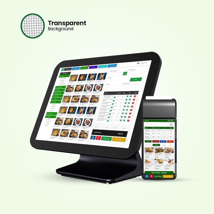 PSD versatile pos software mockup for businesses