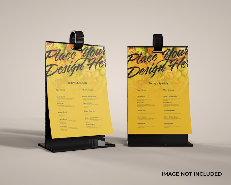 PSD versatile table tent sign mockup for business branding