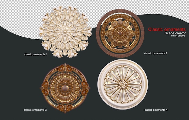 Verscheidenheid aan klassieke ornamenten