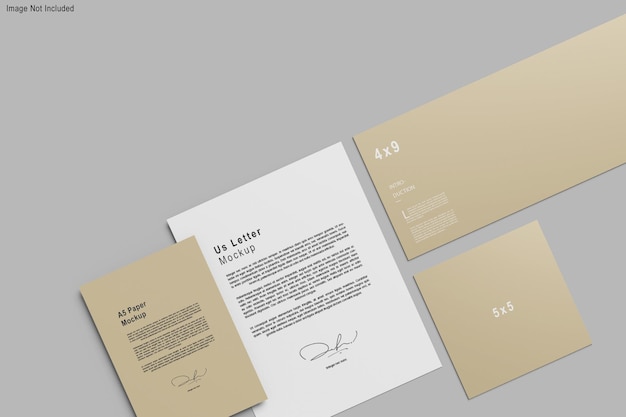 Verschillende documenten in 3D-rendering mockup
