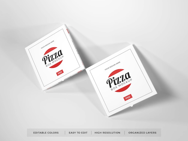 Verschillende realistische pizzadozen mockup