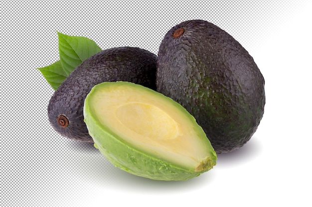 Verse avocado geïsoleerd op alpha background