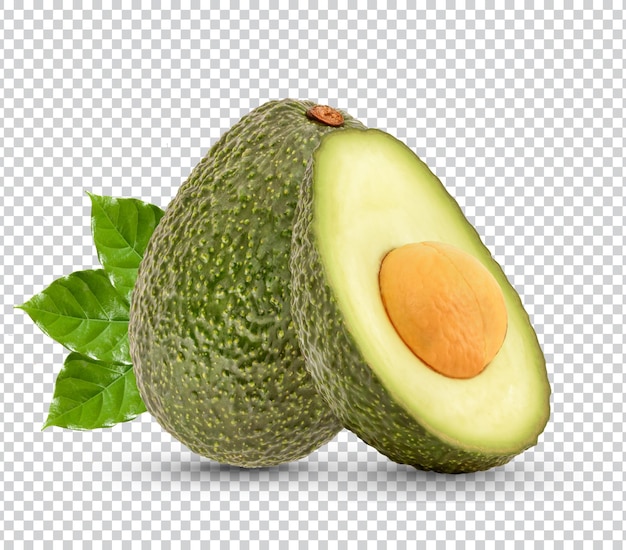 Verse avocado met geïsoleerde bladeren Premium PSD