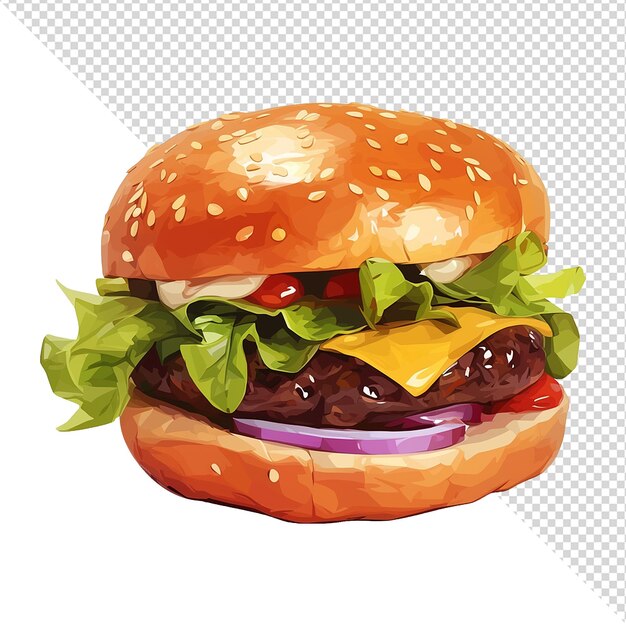 PSD verse burger geïsoleerd op doorzichtige achtergrond png