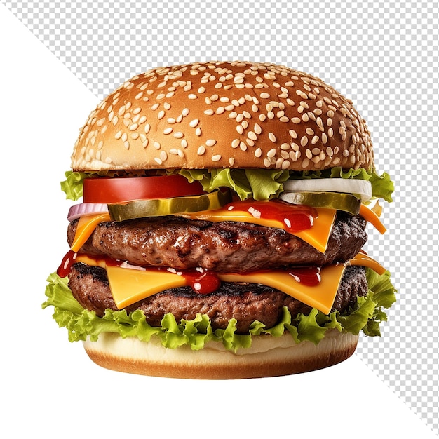 PSD verse burger geïsoleerd op doorzichtige achtergrond png