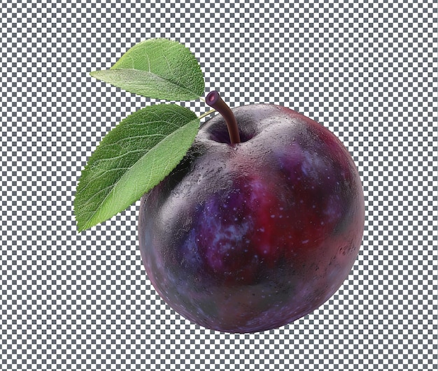 Verse fluweelpruim geïsoleerd op doorzichtige achtergrond