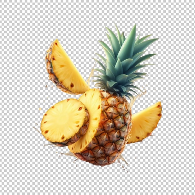 PSD verse gesneden ananas, geïsoleerd premium psd