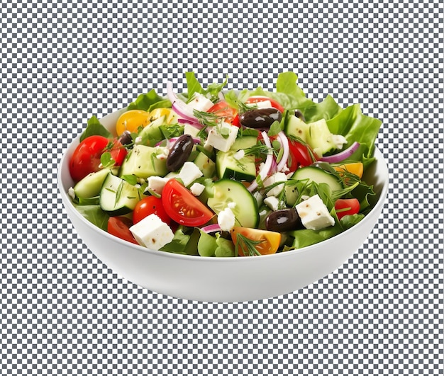 Verse Griekse salade geïsoleerd op doorzichtige achtergrond