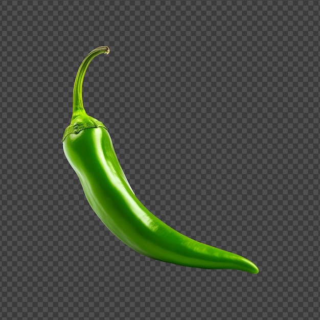 PSD verse groene chili peper png geïsoleerd op een doorzichtige achtergrond.