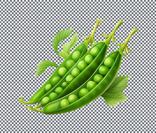 Verse groene erwten geïsoleerd op doorzichtige achtergrond