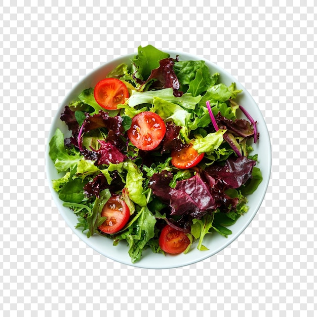 Verse groene salade met rode tomaten en specerijen