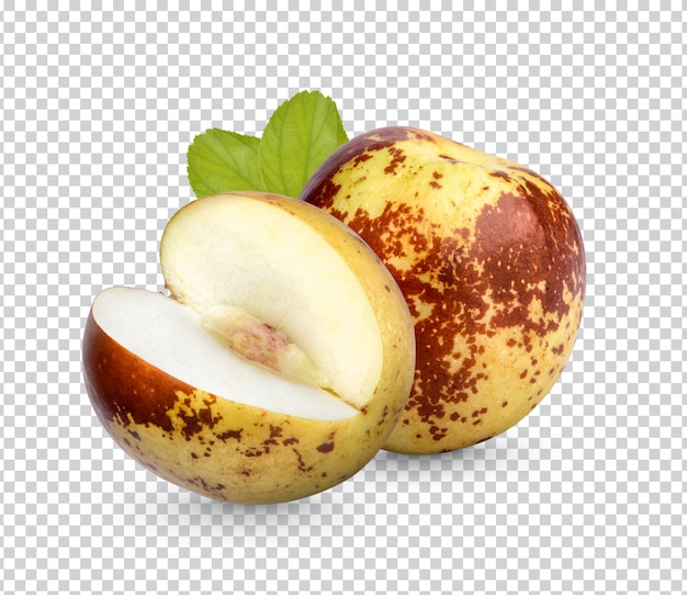 Verse jujube met bladeren geïsoleerd permium psd