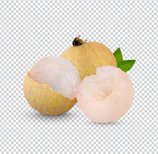 Verse longan met blad geïsoleerd premium psd