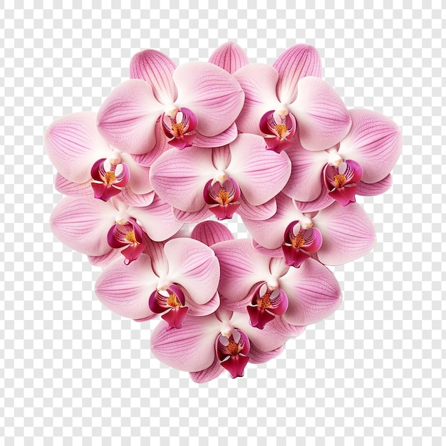 Verse mottenorchidee bloemen hartvorm png geïsoleerd op transparante achtergrond