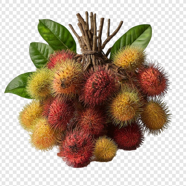 PSD verse organische rambutan png geïsoleerd op transparante achtergrond premium psd