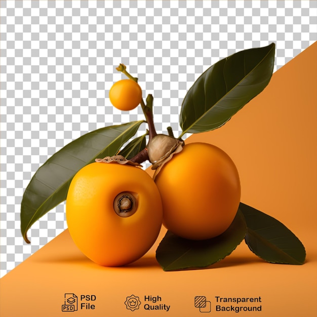 Verse persimmon met bladen geïsoleerd op een doorzichtige achtergrond png-bestand