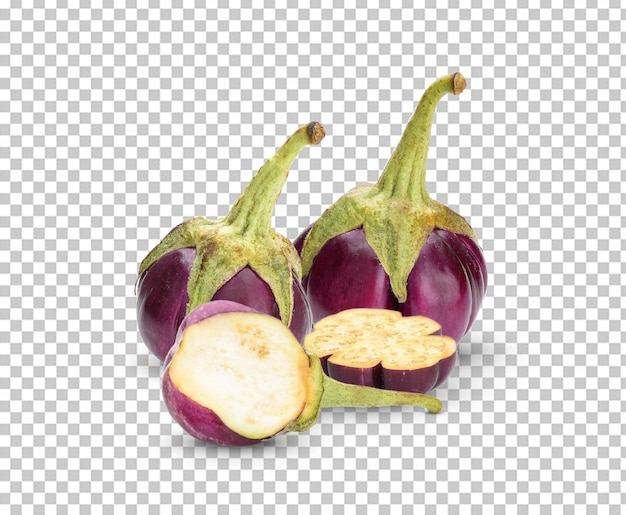 Verse purpere aubergine die op witte achtergrond wordt geïsoleerd