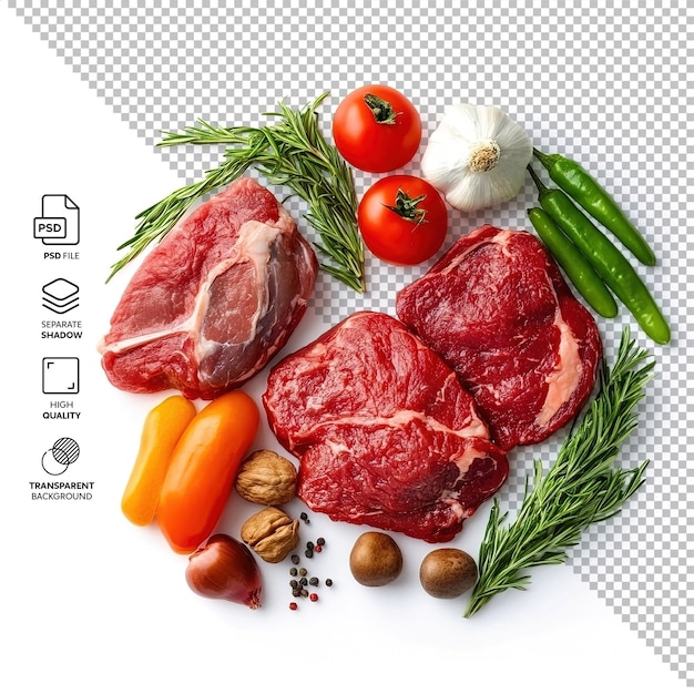 Verse rauw smakelijke vlees steak geïsoleerd zonder achtergrond