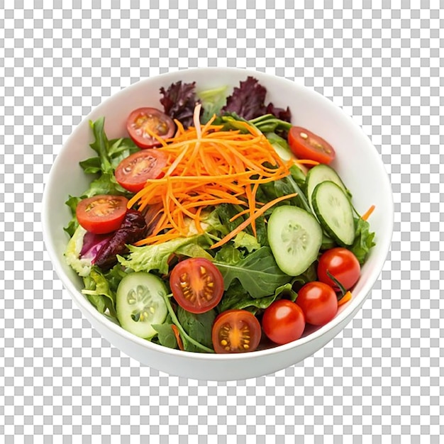 Verse salade met gemengde groenen, kersen, tomaten, komkommers en versnipperde wortels